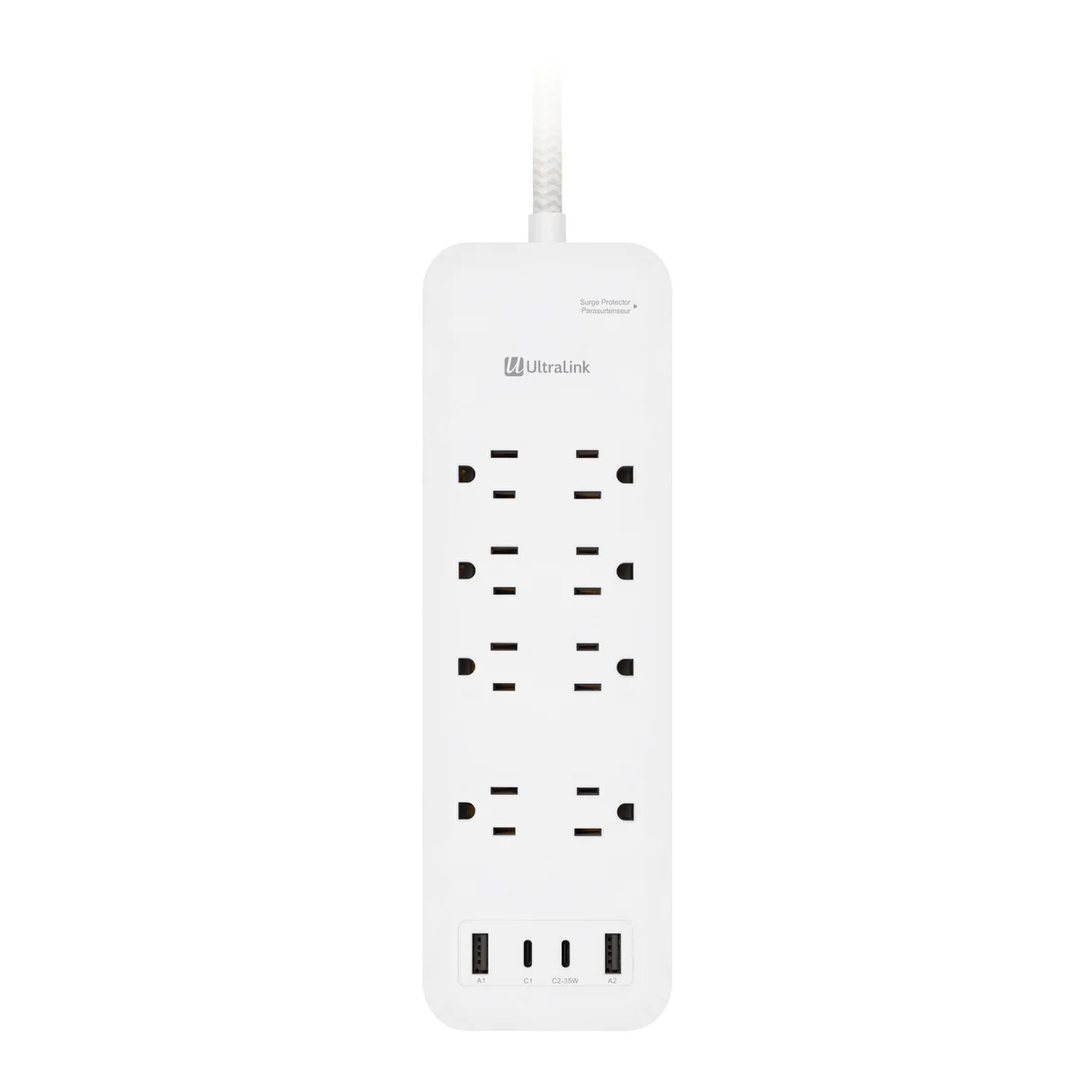 Ultralink | Performance Surge Protector 8 AC Outlet + 4 USB | ULPSP8P