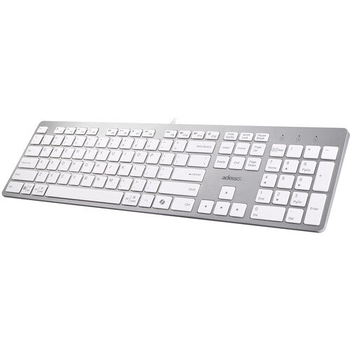 Adesso | Full Sized Keyboard Multi-os Scissor Switch - White | AKB-730UW