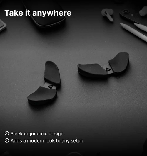 DeltaHub | Carpio 2.0 Mouse Wrist Pad Right - Small Black | CR-S-BL-R