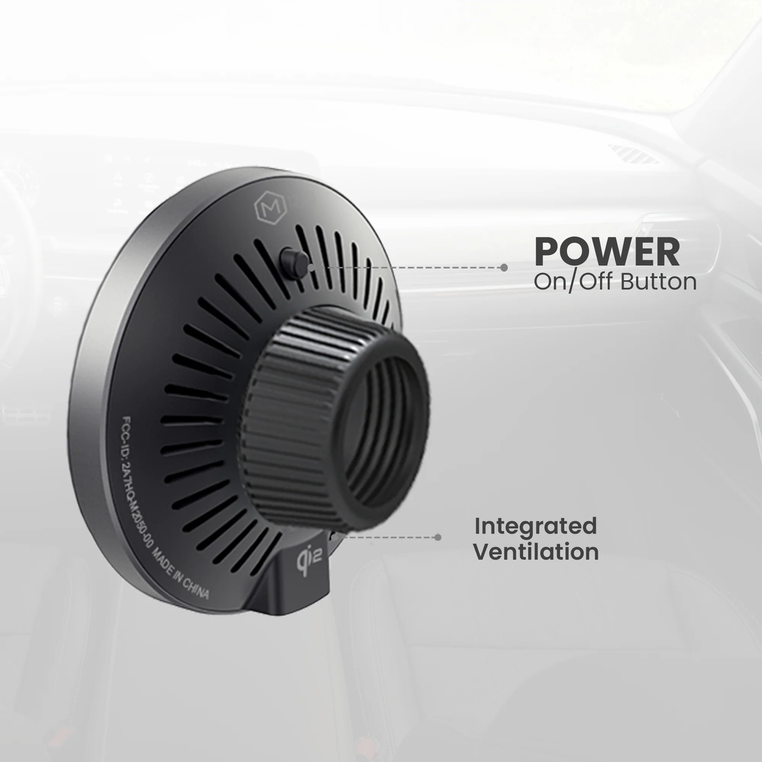 Mighty Mount | Mag Switch Qi2 Wireless Charger & Vent Mount - Black | M2050-90