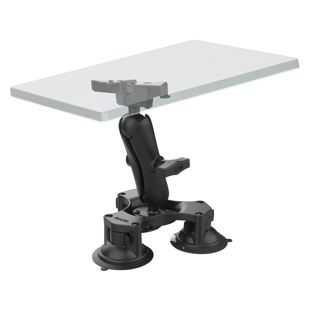 RAM | Twist-Lock Triple Suction Heavy Duty Mount for Starlink Mini - C-Size - Medium Arm | RAP-365-138-STA1U