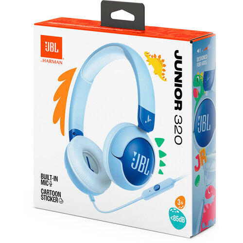 JBL | Junior 320 Wired On-Ear Headphones - Blue | JBLJR320BLUAM