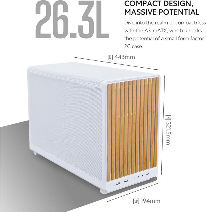 Lian-Li | CS Mini Tower 2x2.5 SSD M-ATX ITX - White Retail | A3W-MATX-WD WHITE