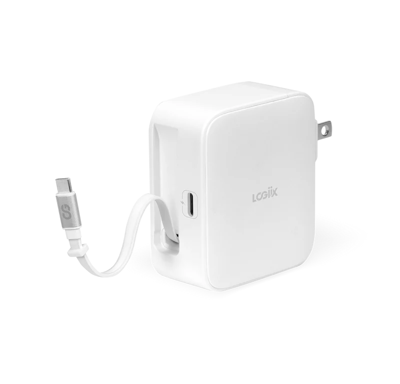 LOGiiX | Power Plus Connect with Built-in Cable and USB-C Port 45W - White | LGX-14042