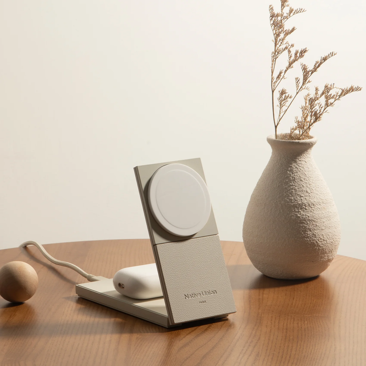 Native Union | Rise 2-in-1 Magnetic Wireless Charger - Sandstone | RS-2IN1-SAN PROMO ENDS AUG 30