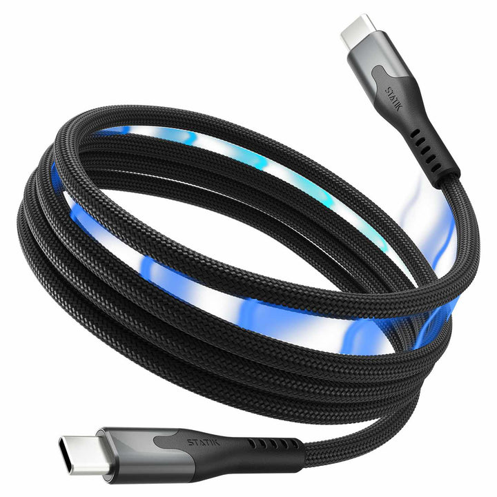 Blu Element | SelfCoil Magnetic Cable USB-C to USB-C 3.3ft 100W - Black | BEMGC2C3FTB