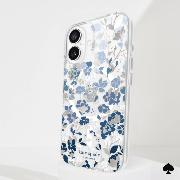 Kate Spade | Protective Prints MagSafe Case iPhone 16 - Flowerbed Blue | 15-13241