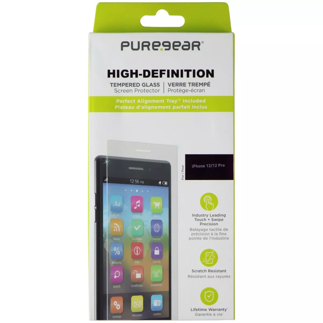 /// PureGear | Ultra Clear HD Tempered Glass Screen Protector iPhone 12/12 Pro w/ Applicator Tray | 63274PG