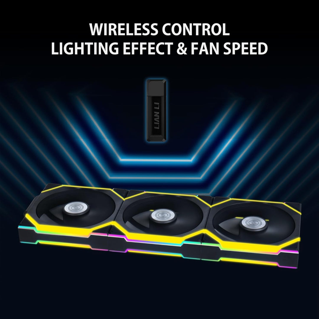 Lian-Li | Fan UNI FAN SL 120 Wireless RGB 120mm Fan 3 pcs pk - Black | 12SL1W3B