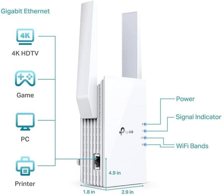 TP-Link | Dual-Band Wi-Fi 6 Range Extender Mesh  AX3000 - White | RE705X