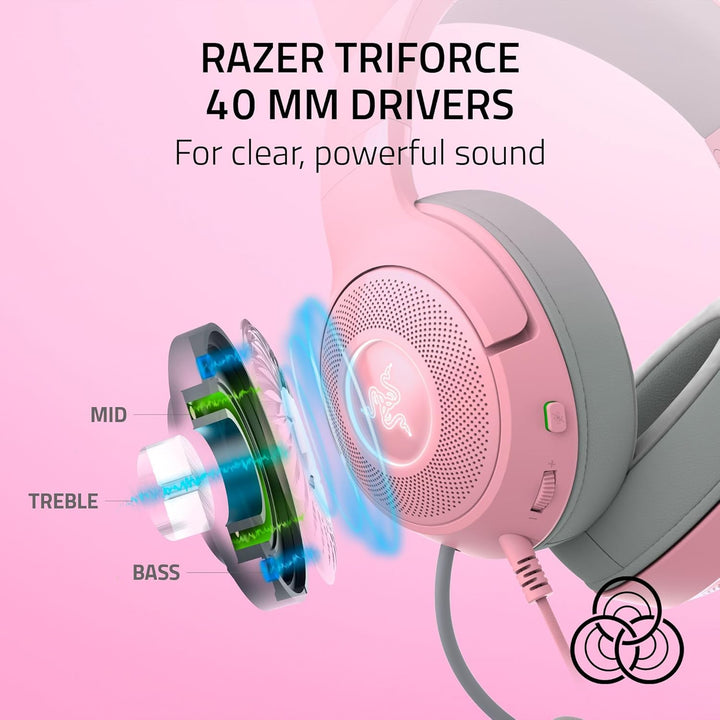 Razer Renewed | Kraken Kitty V2 USB Headset - Quartz Pink | RZ04-04730200-R3UR | 60 DAYS WARRANTY