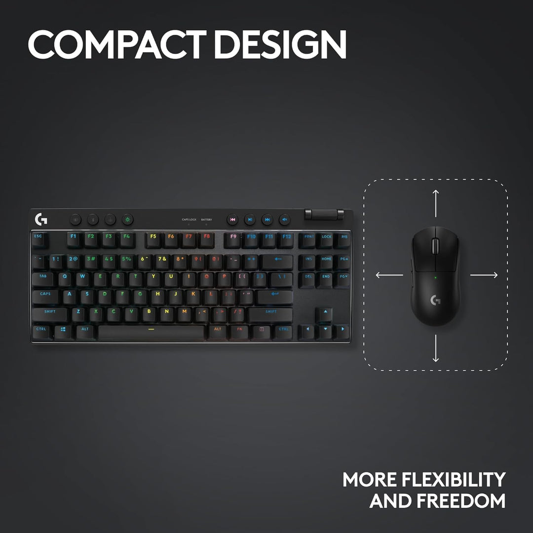 Logitech | G PRO X Tenkeyless Rapid Backlit RGB Magnetic Analog Switches Gaming Keyboard - Black | 920-012127