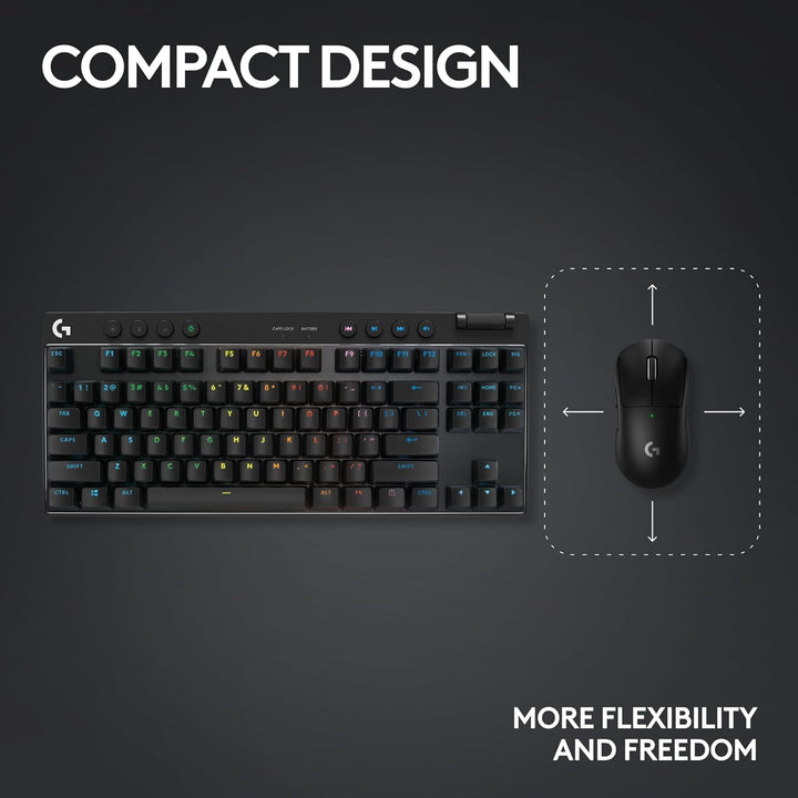 Logitech | G PRO X Tenkeyless Rapid Backlit RGB Magnetic Analog Switches Gaming Keyboard - Black | 920-012127
