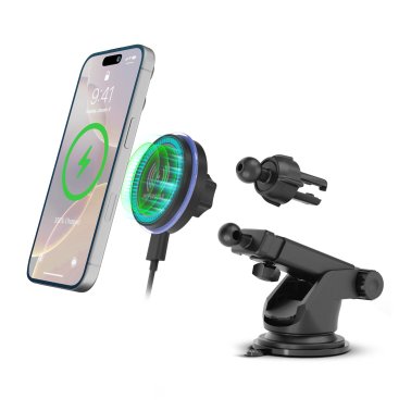HyperGear | MaxCharge Wireless Charging Vehicle Mount Kit Compatible w/MagSafe - Black | 16472
