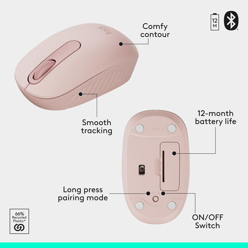 Logitech | Compact Wireless Mouse and Keyboard - Rose | MK250