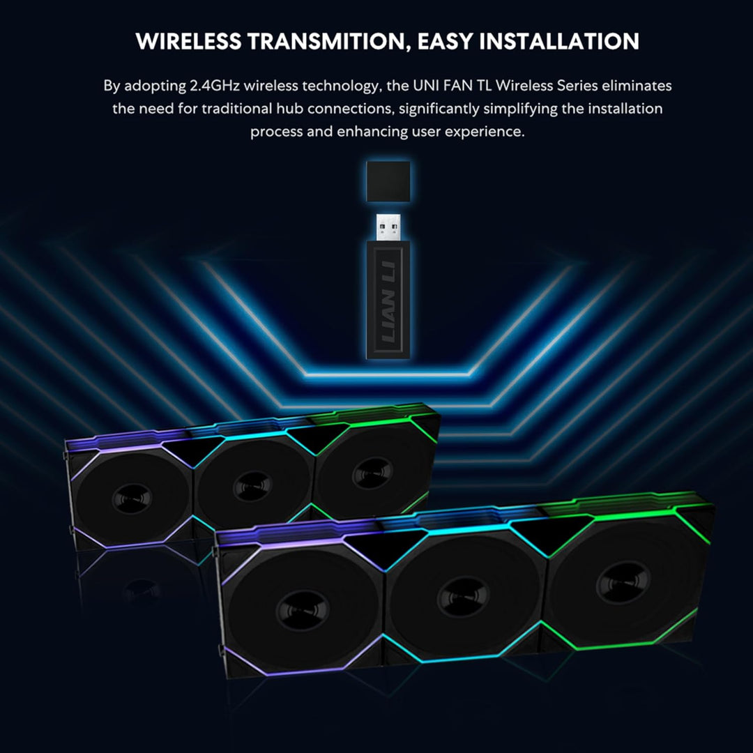 Lian-Li | UNI Fan TL Wireless 120-Triple Pack-2.4 GHz Wireless Signal ARGB Fan-Infinity | 12TL1W3B