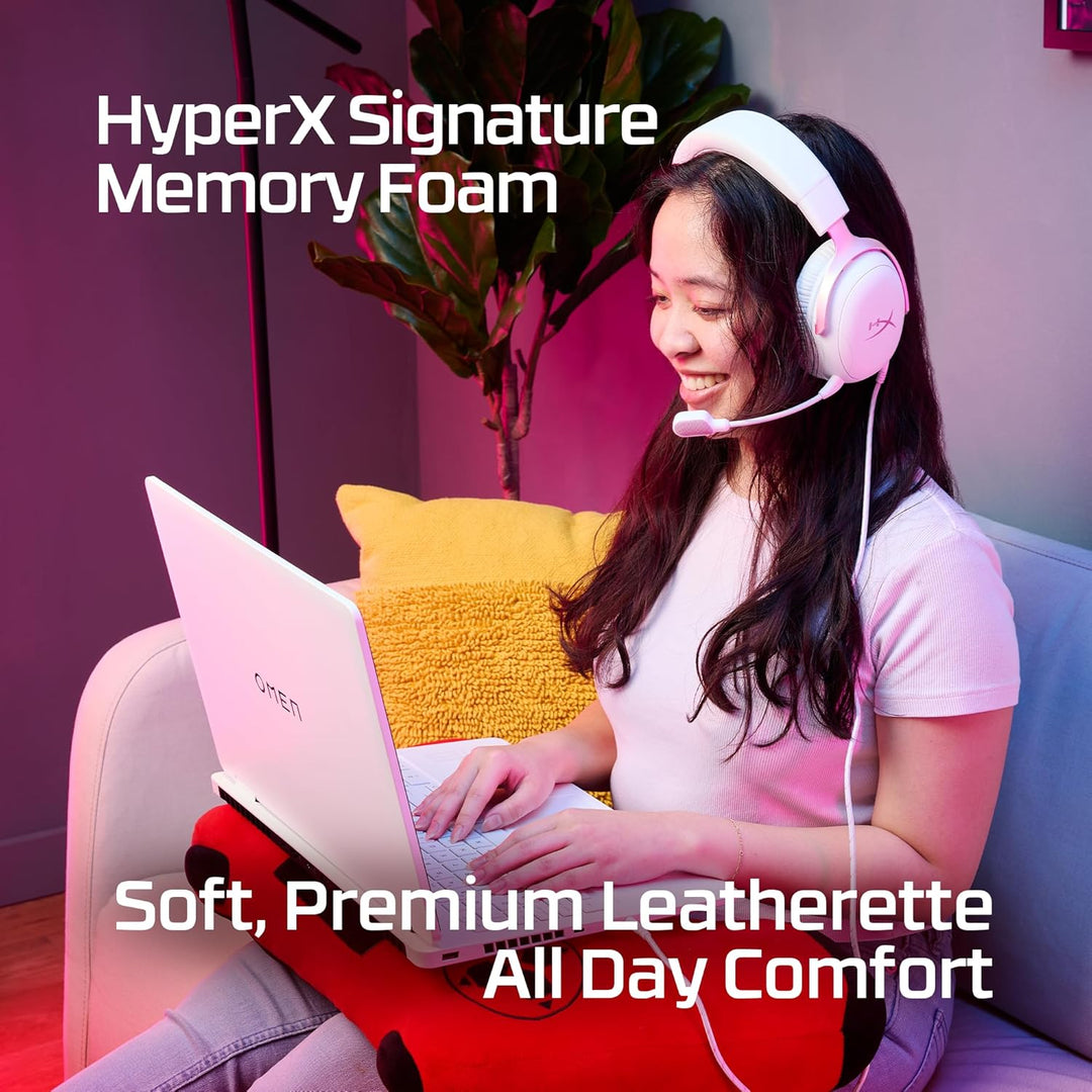 HyperX | Cloud III Gaming Headset Wired Over-Ear PC, PS5, Xbox Series X|S, Angled 53mm Drivers, DTS - Pink | 9W1Q4AA
