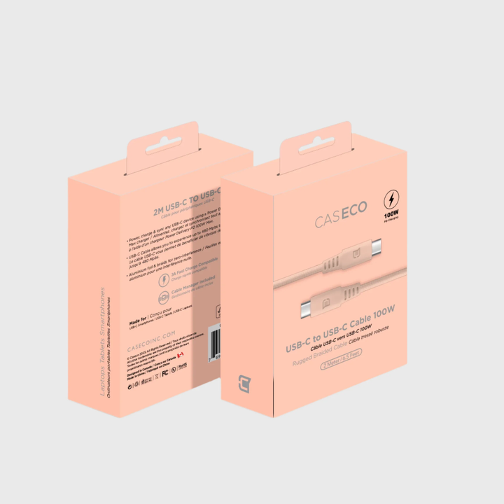 Caseco | Cable Fast Charging USB-C to USB-C 2 Meter/ 6FT - Pink | C0515-05