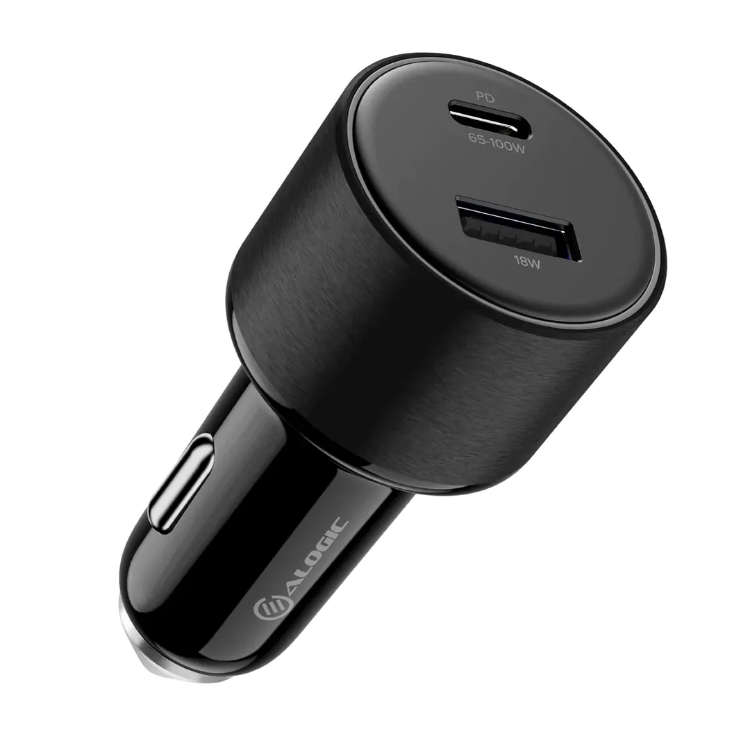 Alogic | Car Charger 2 Port Rapid Charge 100W USB-C PD USB-A 18W - Black | CRCA100