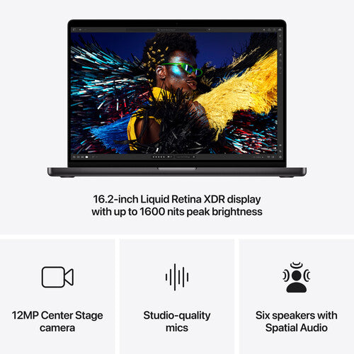 Apple | MacBook Pro 16.2" (Fall 2024) - Space Black (Apple M4 Pro / 24GB RAM / 512GB SSD) - English | MX2X3LL/A