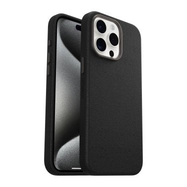 Otterbox | Symmetry Cactus Leather w/MagSafe case iPhone 15 Pro Max  - Black (Noir Ash) | 15-12626