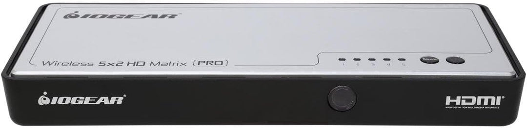 IOGEAR | Long Range Wireless 5x2 HDMI Matrix PRO with 1 Additional Receiver | GWHDMS52MBK2
