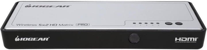 IOGEAR | Long Range Wireless 5x2 HDMI Matrix PRO with 1 Additional Receiver | GWHDMS52MBK2
