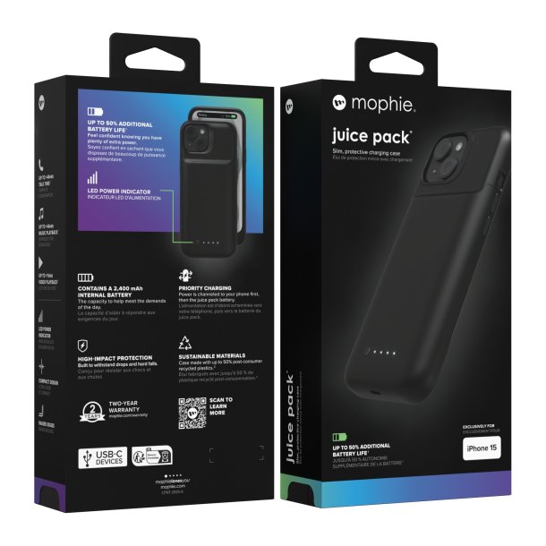 Mophie | iPhone 15 Mophie Juice Pack - Black | 401014297