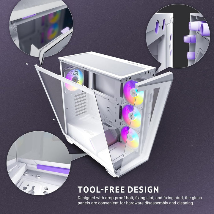 Antec | ARGB PWM Fans Included 3 x 120mm & 1 x 120mm Up to 8 Fans Simultaneously Type-CTempered Glass Front & Side Panels, 360mm Radiator Support, Mid-Tower ATX PC Case | C3 ARGB WHITE