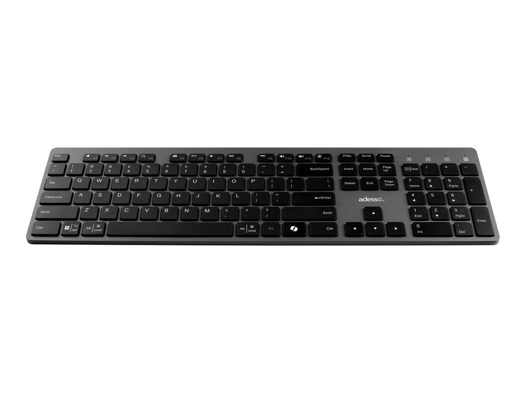 Adesso | Multi OS Wireless Scissor Switch Desktop Keyboard and Mouse - Black | WKB-7300UB