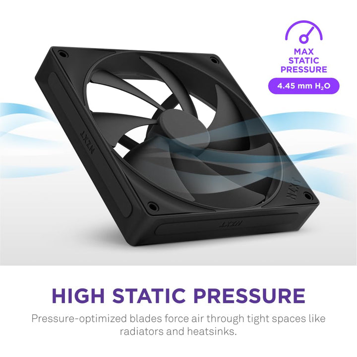 NZXT | Fan  Static Pressure Fans Single Pack 120mm - Black | RF-P12SF-B2