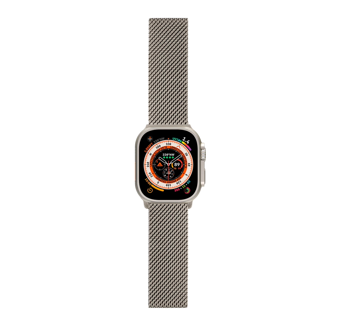 LOGiiX | Milanese Link Apple Watch Band 42/44/45/49mm S1-9/SE/Ultra - Titanium | LGX-13933