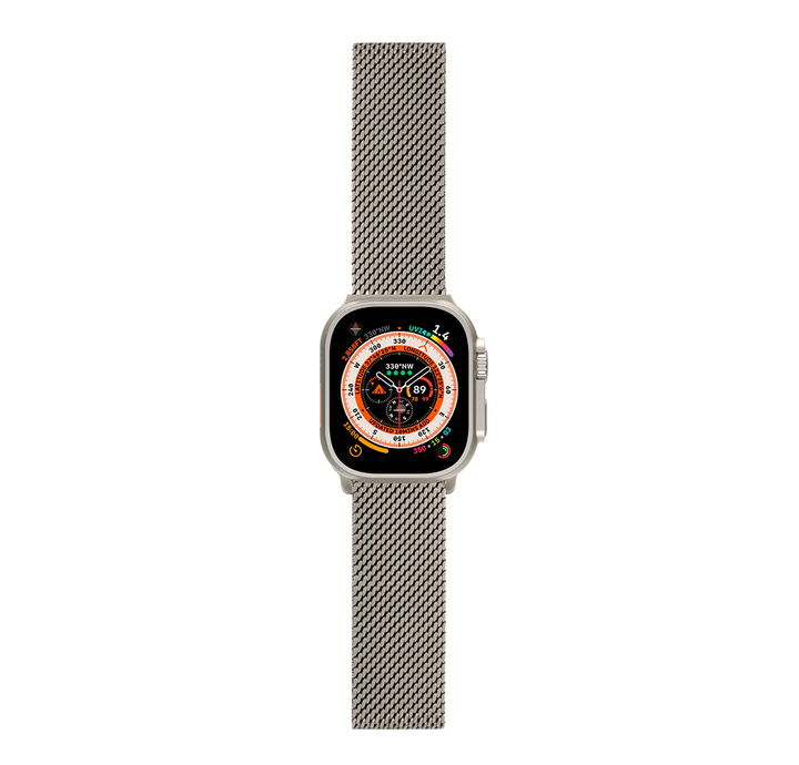 LOGiiX | Milanese Link Apple Watch Band 42/44/45/49mm S1-9/SE/Ultra - Titanium | LGX-13933