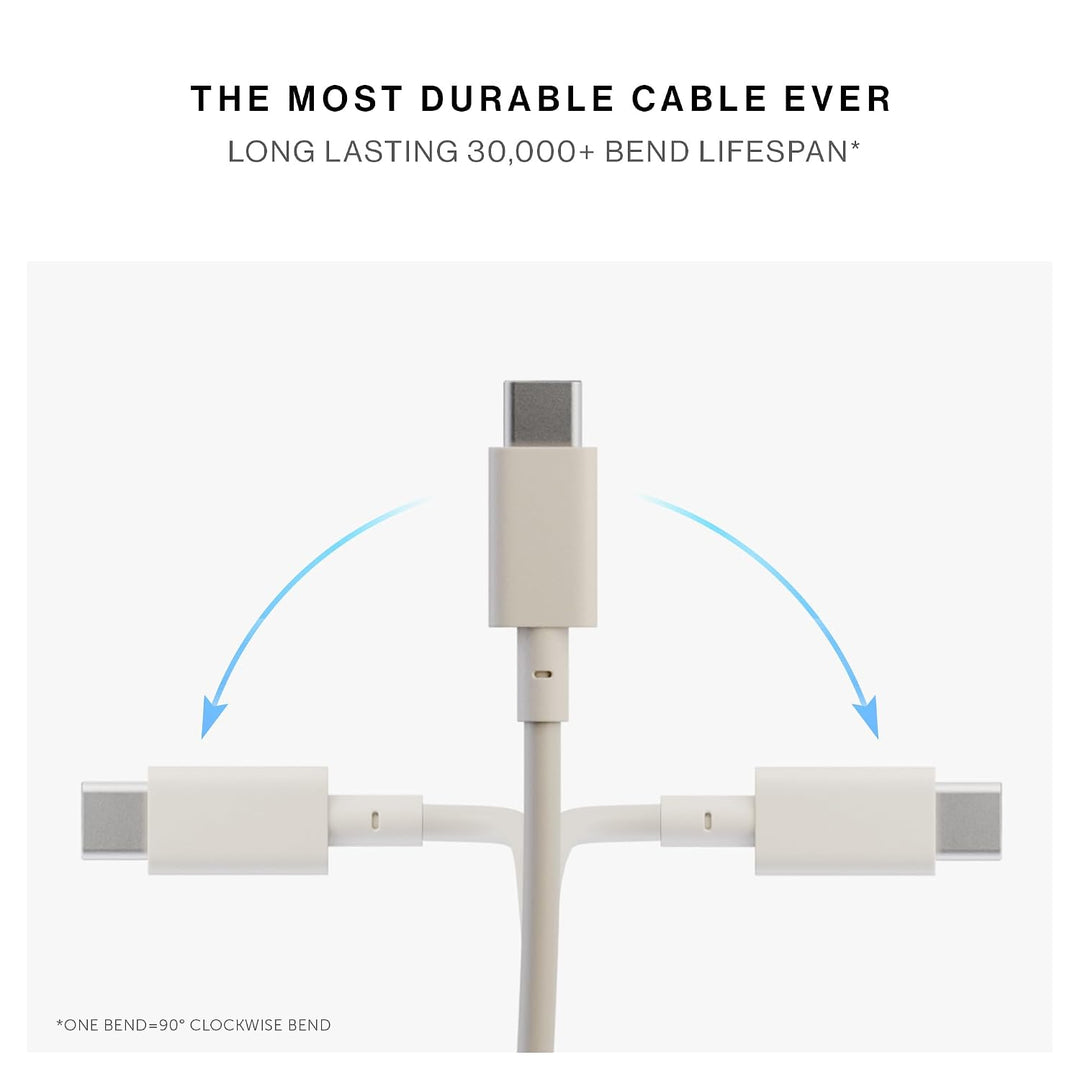 Native Union | Pop Cable XL USB-C to USB-C 7.9ft / 2.4M / 60W - Sandstone | POP-C-XL-BLK