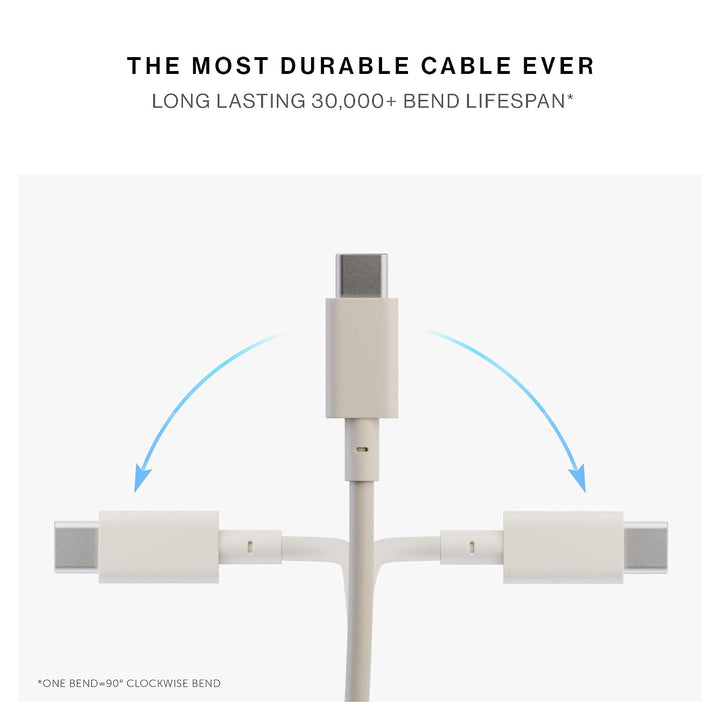 Native Union | Pop Cable XL USB-C to USB-C 7.9ft / 2.4M / 60W - Sandstone | POP-C-XL-BLK