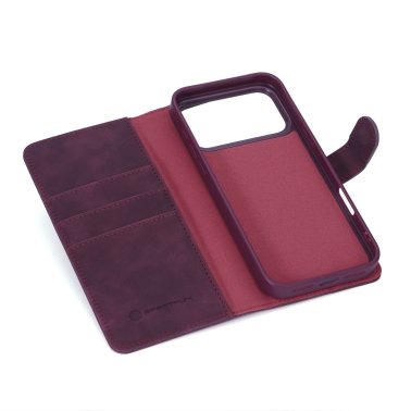 SPECTRUM | Folio Slim Detachable 2-1 iPhone 18 Pro Max/17 Pro Max Wallet Case - Dark Cherry | 18PMAXCHERRY