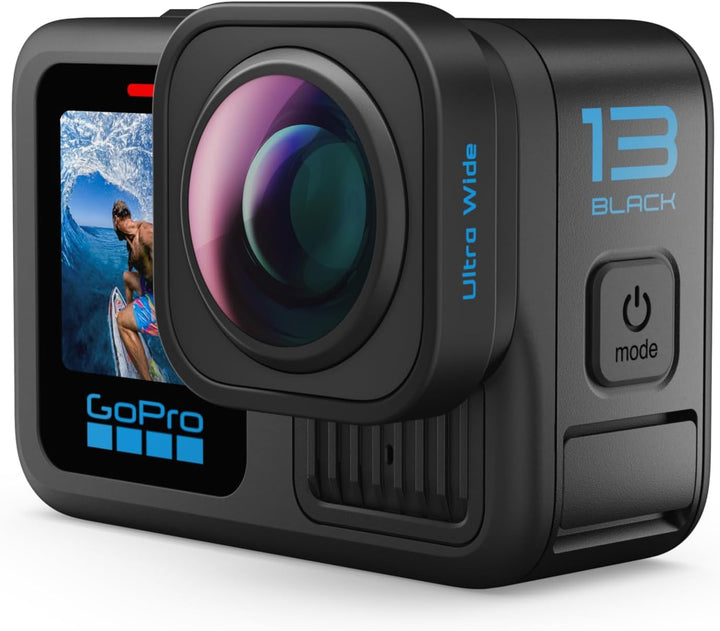 GoPro | HERO13 Ultra Wide Edition Waterproof Action Camera with 5.3K60 Video, 27MP Photo, Boosted 177-degree FOV + Compatability with HB-Series Lenses - Black |
