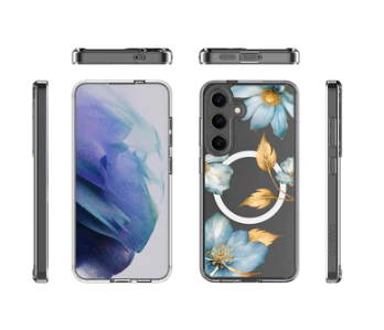 Caseco | Samsung S24 - Clear Design Case - Blue Wildflower | ED24C1-00FV