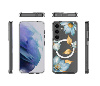 Caseco | Clear Design Case Samsung S24 - Blue Wildflower | ED24C1-00FV