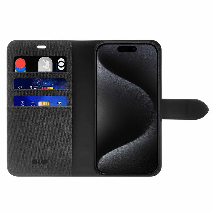 Blu Element | Folio 2-in-1 MagSafe iPhone 17 Pro Case - Black | BEFMS17B5