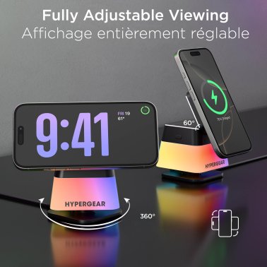 HyperGear | 15W PowerFold Cube 3-in-1 Wireless Charging Stand Compatible w/ Magsafe + Watch | 16356