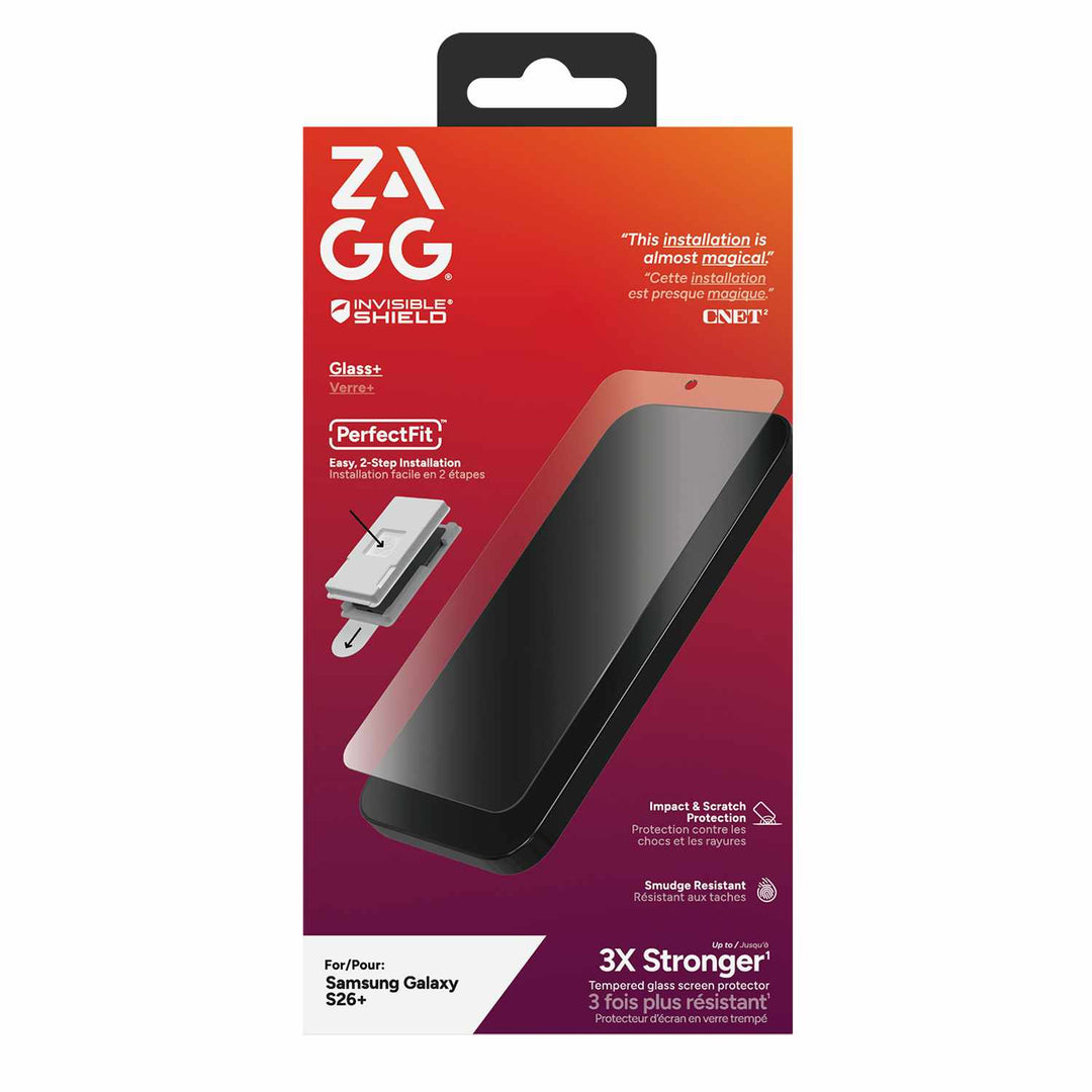 ZAGG | InvisibleShield Glass Elite Biometric Screen Protector for Samsung Galaxy S26+ | 0200121078