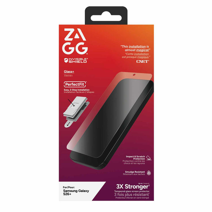 ZAGG | InvisibleShield Glass Elite Biometric Screen Protector for Samsung Galaxy S26+ | 0200121078
