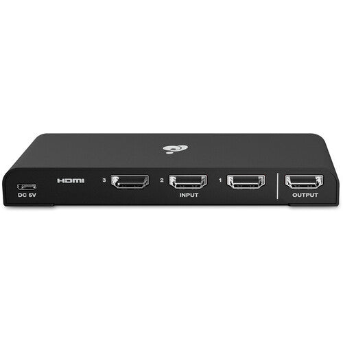 Iogear | Port True HDMI 3 - 4K 60Hz Switch - 3 In x 1 Out - HDMI 2.0 - Black | GHDSW4K3