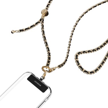 MAGEASY | Leather Chain Classic Strap + Card - Black/Gold | 15-12764