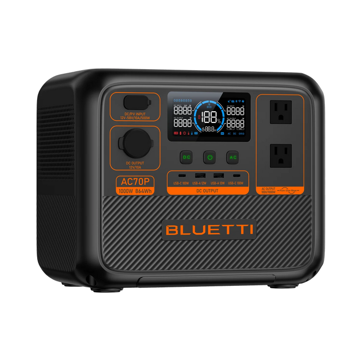 Bluetti | AC70P Portable Power Station 1000W 864Wh - Black | AC70P