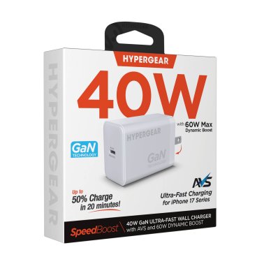 HyperGear | Wall Charger Max USB-C PD 3.2/AVS/DPS GaN 40W/60W - White | 16528HIT