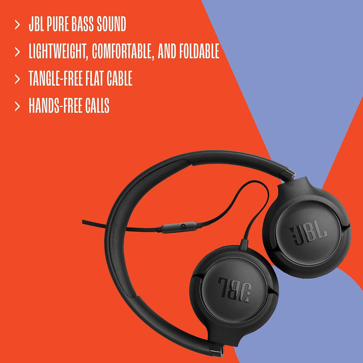 JBL | Tune 530 Wired on-Ear Headphones  3.5mm aux - Black | JBLT530BLKAM