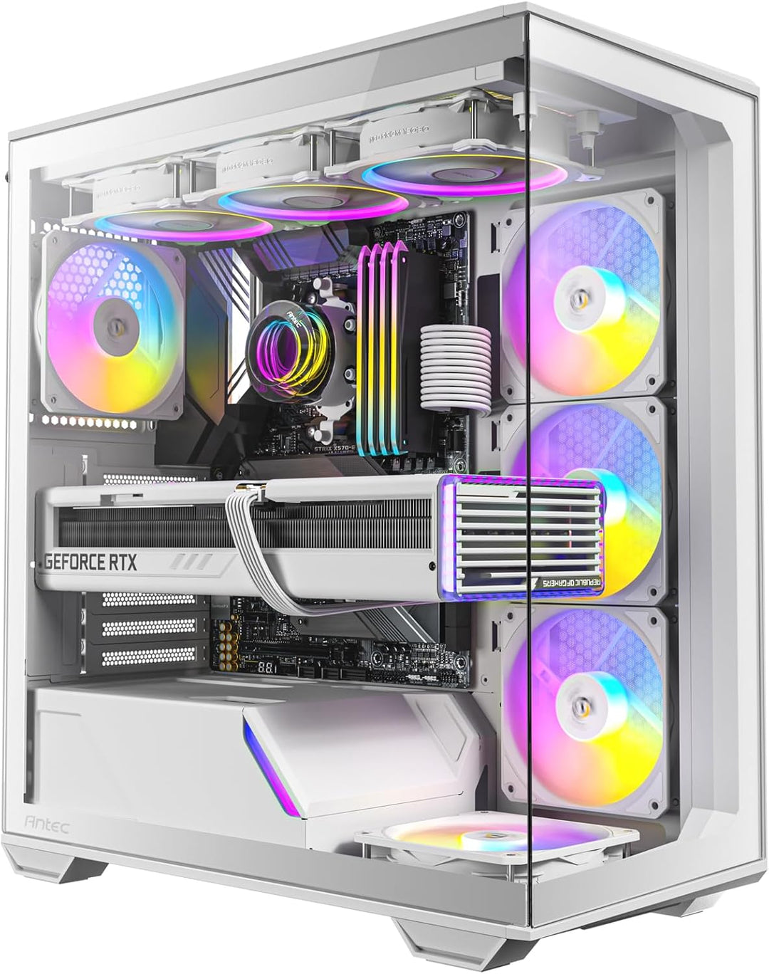 Antec | ARGB PWM Fans Included 3 x 120mm & 1 x 120mm Up to 8 Fans Simultaneously Type-CTempered Glass Front & Side Panels, 360mm Radiator Support, Mid-Tower ATX PC Case | C3 ARGB WHITE