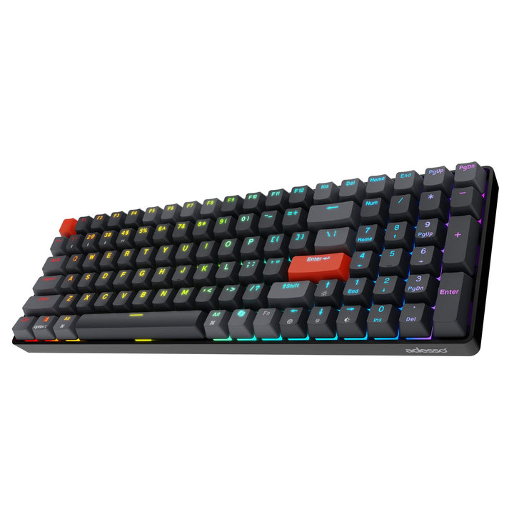 Adesso | Illuminated Mechanical VIA Compact Keyboard With CoPilot Ai Hotkey Wired/Wireless/Bluetooth Multi-OS - Black | EASYTOUCH 1200